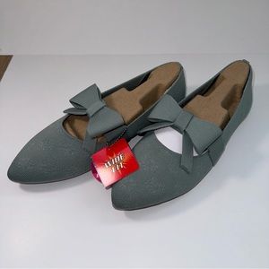 Skechers Cleo Point Washable Knit Sparkle Flats Feelgood Sage, Size 11